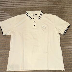 Balmain White Polo Shirt with Black Accents